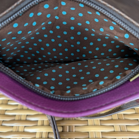 Chala Mini Faux Leather Purple Forget Me Not Crossbody Bag Clutch Wristlet NWT - Picture 11 of 13